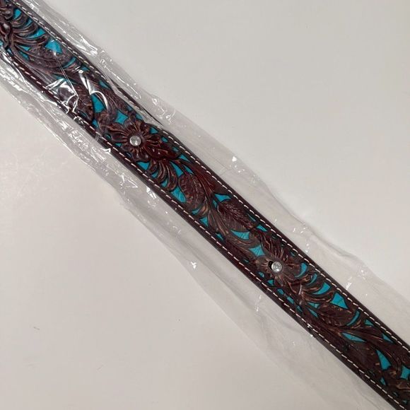 ARIAT Girls Rhinestone Sparkly Floral Belt - Picture 6 of 7